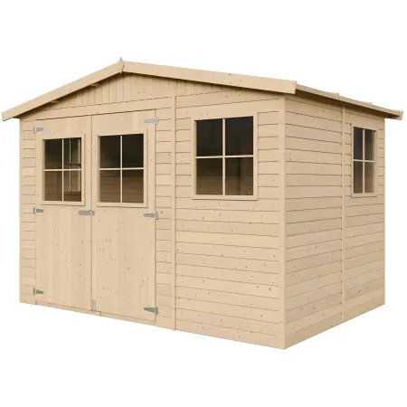 Casetta da Giardino in Legno Grezzo 3x2 m 6 m2 Box Deposito Attrezzi