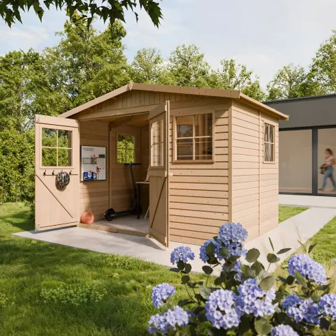 Casetta da Giardino in Legno Grezzo 3x2 m 6 m2 Box con Pavimento