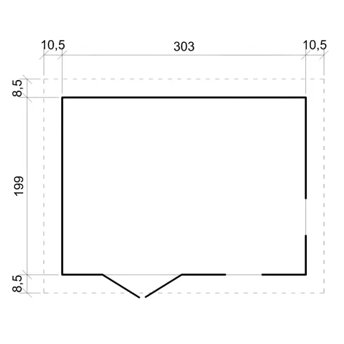 Casetta da Giardino in Legno Grezzo 3x2 m 6 m2 Box con Pavimento