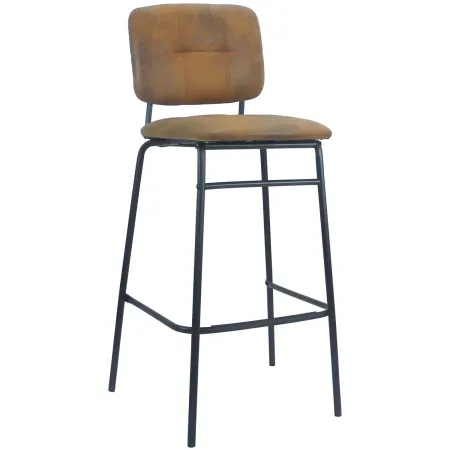 Set 2 Sgabelli Velluto Ruggine Sedie da Bar Schienale Gambe Metallo