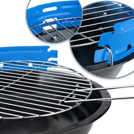 Barbecue a Carbonella Tondo da Esterno Griglia Regolabile 33x43 cm