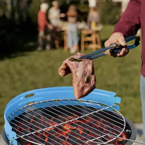 Barbecue a Carbonella Tondo da Esterno Griglia Regolabile 33x43 cm 2