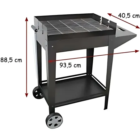 Barbecue a Carbone da Esterno con Griglia Regolabile in Acciaio Cromato