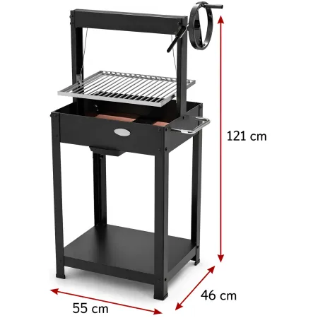 Barbecue Argentino Duramax Griglia per Legna e Carbone 55x46x121 cm