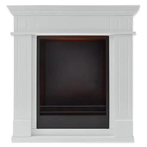 Outlet Camino a Bioetanolo 3 kW da Pavimento Cornice Legno Bianco