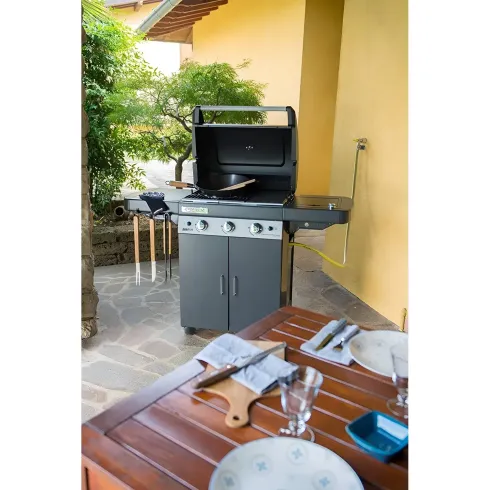 Barbecue a Gas con Piastra di cottura in Ghisa