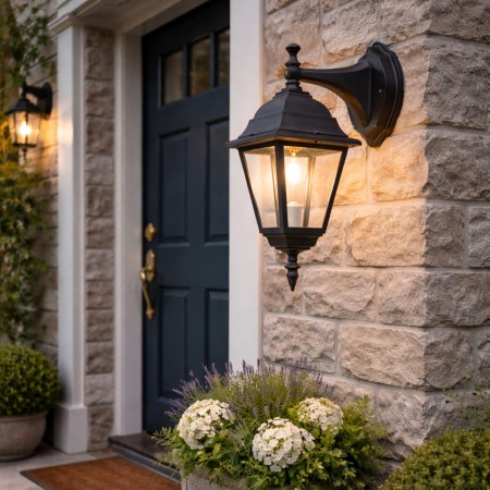 Lanterna a Parete Elegante Punto Luce per Giardino Applique da Esterno