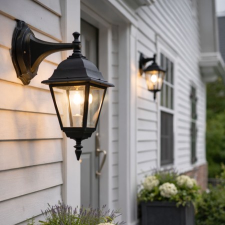Lanterna a Parete Elegante Punto Luce per Giardino Applique da Esterno