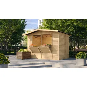 Casetta Chiosco in Legno 3x2 a Pannelli 17 mm Bar da Spiaggia Giardino 2