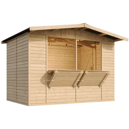 Casetta Chiosco in Legno 3x2 a Pannelli 17 mm Bar da Spiaggia Giardino