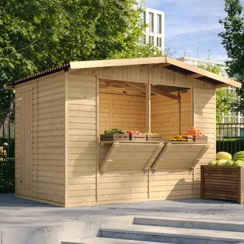 Casetta Chiosco in Legno 3x2 a Pannelli 17 mm Bar da Spiaggia Giardino