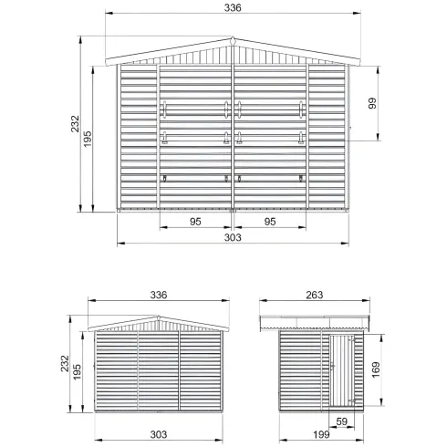 Casetta Chiosco in Legno 3x2 a Pannelli 17 mm Bar da Spiaggia Giardino
