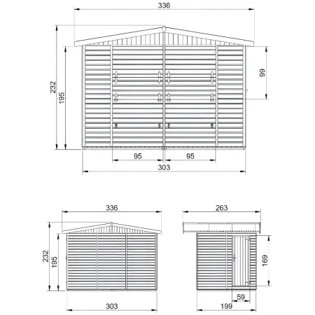 Casetta Chiosco in Legno 3x2 a Pannelli 17 mm Bar da Spiaggia Giardino