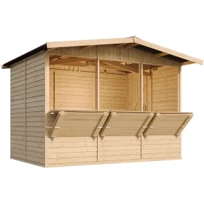 Casetta in Legno 3x2 Chiosco  a Pannelli con Finestre da Spiaggia per Bar