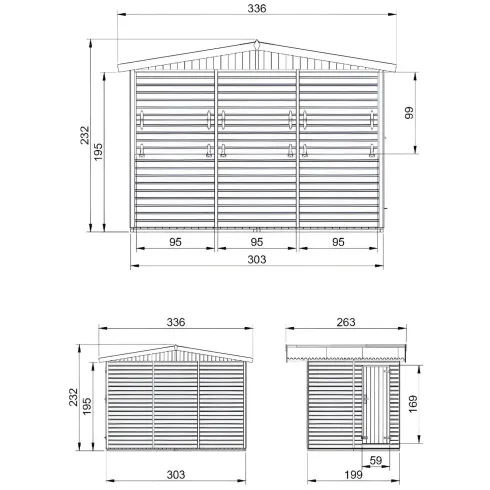 Casetta in Legno 3x2 Chiosco  a Pannelli con Finestre da Spiaggia per Bar