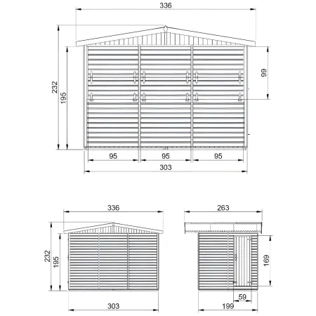 Casetta in Legno 3x2 Chiosco  a Pannelli con Finestre da Spiaggia per Bar