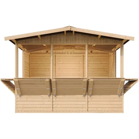 Chiosco con 3 Finestre Casetta in Legno 3x2 a Pannelli da Spiaggia Bar