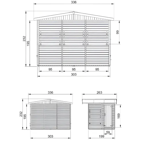 Chiosco con 3 Finestre Casetta in Legno 3x2 a Pannelli da Spiaggia Bar