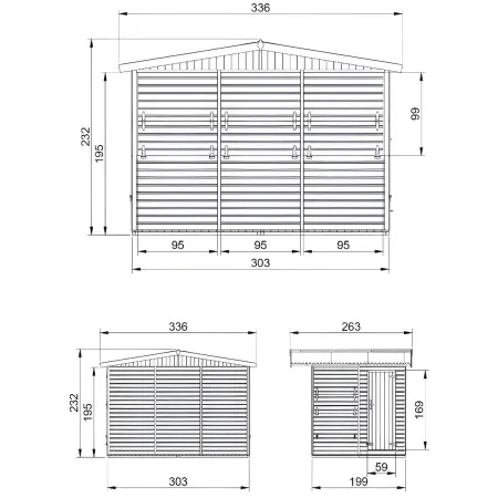 Chiosco con 3 Finestre Casetta in Legno 3x2 a Pannelli da Spiaggia Bar