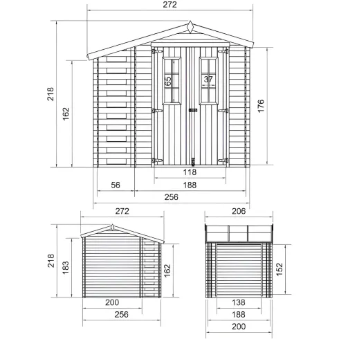 Casetta con Vano per Legnaia Laterale Box in Legno Timbela a Pannelli