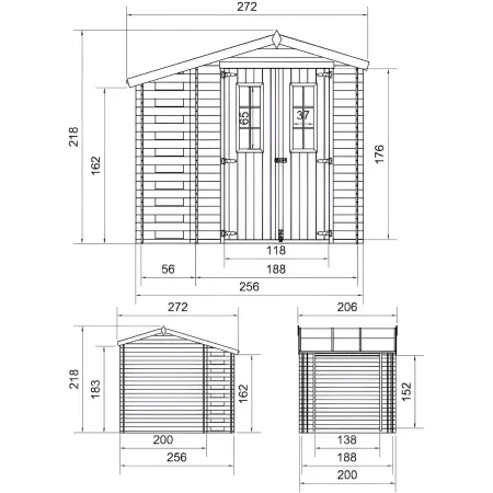 Casetta con Vano per Legnaia Laterale Box in Legno Timbela a Pannelli
