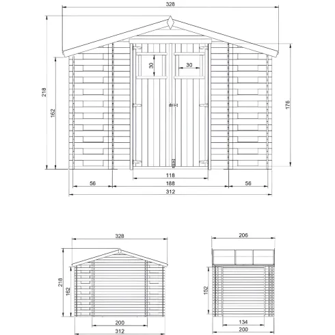 Casetta con Pavimento in Legno Legnaia 328x206x218 cm