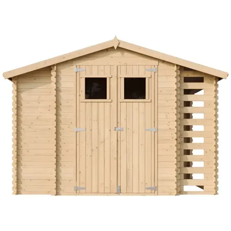 Casetta in Legno 328x206x218 cm Box Legnaia con Pavimento