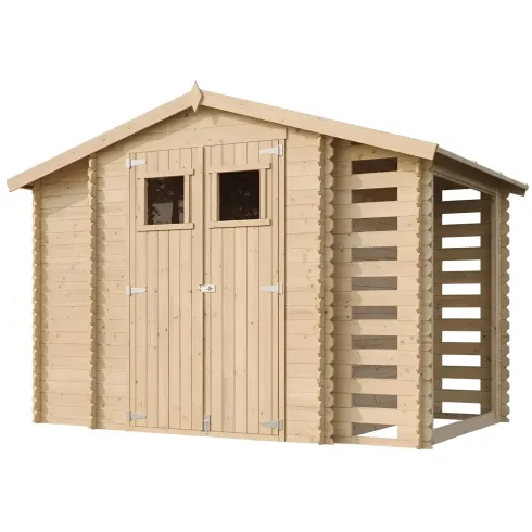 Casetta in Legno 328x206x218 cm Box Legnaia con Pavimento