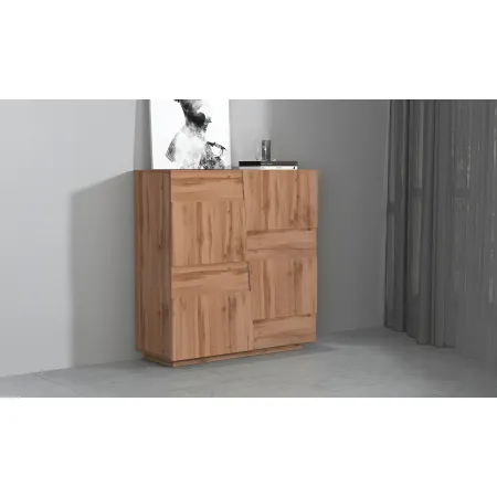Madia Alta Rovere Wotan Credenza 4 Ante 3 Ripiani Legno Salvaspazio