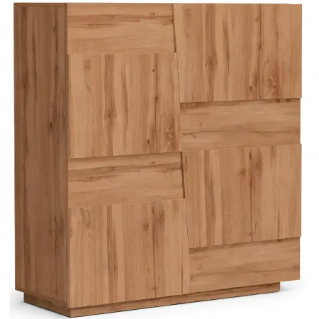 Madia Alta Rovere Wotan Credenza 4 Ante 3 Ripiani Legno Salvaspazio