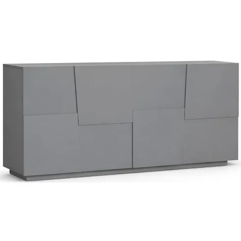 Credenza 4 Ante Antracite Opaco Madia 2 Ripiani Soggiorno Moderno