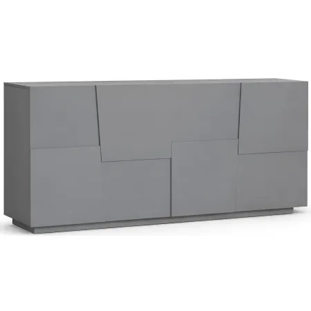 Credenza 4 Ante Antracite Opaco Madia 2 Ripiani Soggiorno Moderno