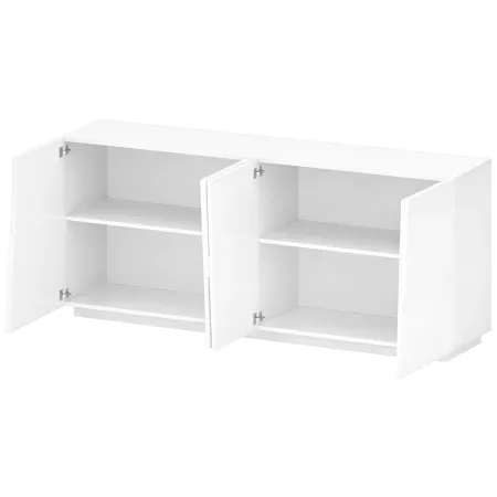 Credenza 4 Ante Bianco Laccato Madia 2 Ripiani Soggiorno Moderno
