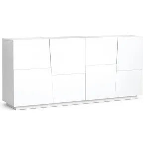 Credenza 4 Ante Bianco Laccato Madia 2 Ripiani Soggiorno Moderno