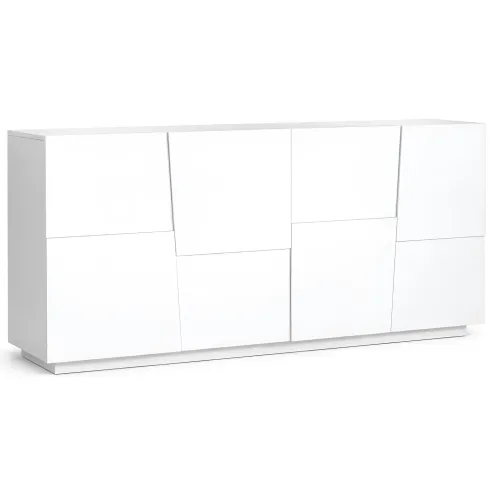 Credenza 4 Ante Bianco Laccato Madia 2 Ripiani Soggiorno Moderno