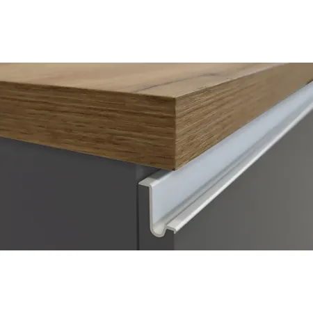 Isola Cucina 3 Ante Antracite Rovere 155x90x90 cm Legno Nobilitato