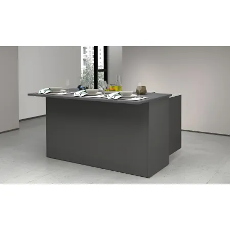 Isola Cucina 3 Ante Antracite Report 155x90x90 cm Legno Nobilitato