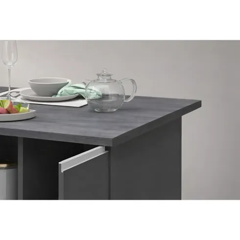 Isola Cucina 3 Ante Antracite Report 155x90x90 cm Legno Nobilitato