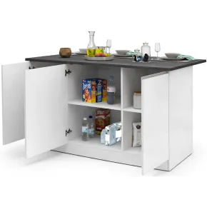 Isola Cucina 3 Ante Bianco Report 155x90x90 cm Legno Nobilitato
