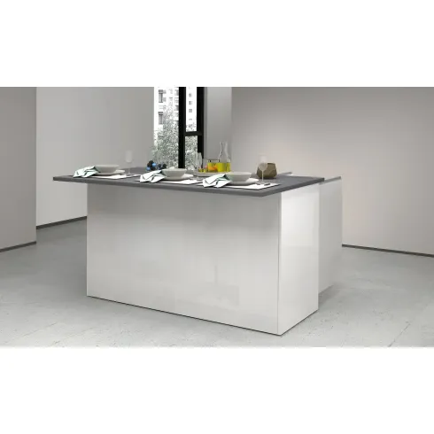 Isola Cucina 3 Ante Bianco Report 155x90x90 cm Legno Nobilitato