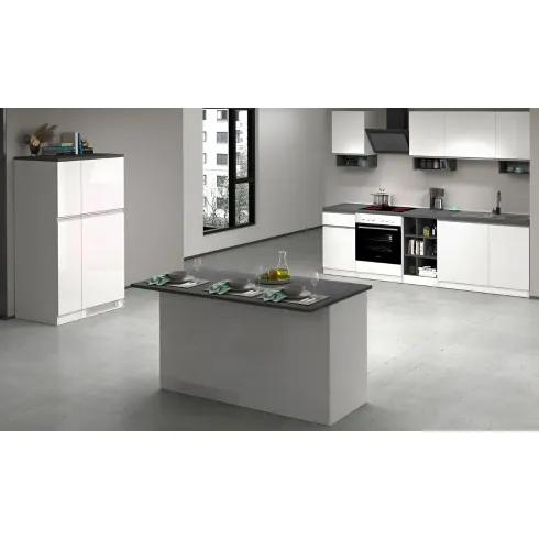 Isola Cucina 3 Ante Bianco Report 155x90x90 cm Legno Nobilitato