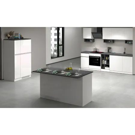 Isola Cucina 3 Ante Bianco Report 155x90x90 cm Legno Nobilitato