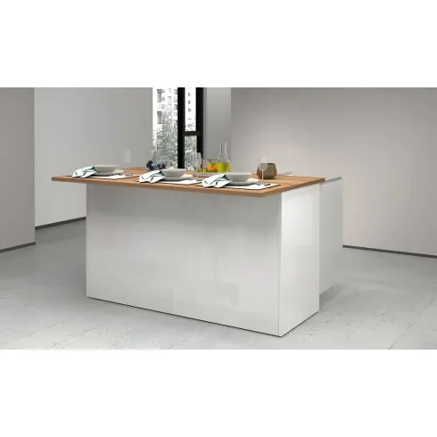 Isola Cucina 3 Ante Bianco Rovere 155x90x90 cm Legno Nobilitato