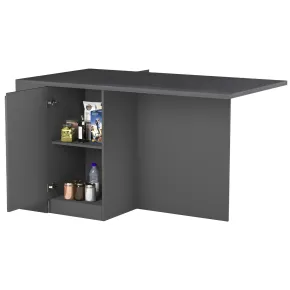 Isola Cucina 2 Ante Antracite Report 160x90x90 cm con Vani a Giorno