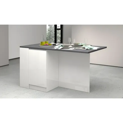 Isola Cucina 2 Ante Bianco Report 160x90x90 cm con Vani a Giorno