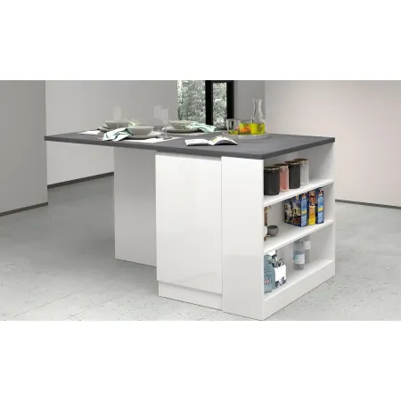 Isola Cucina 2 Ante Bianco Report 160x90x90 cm con Vani a Giorno