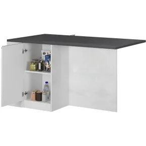 Isola Cucina 2 Ante Bianco Report 160x90x90 cm con Vani a Giorno