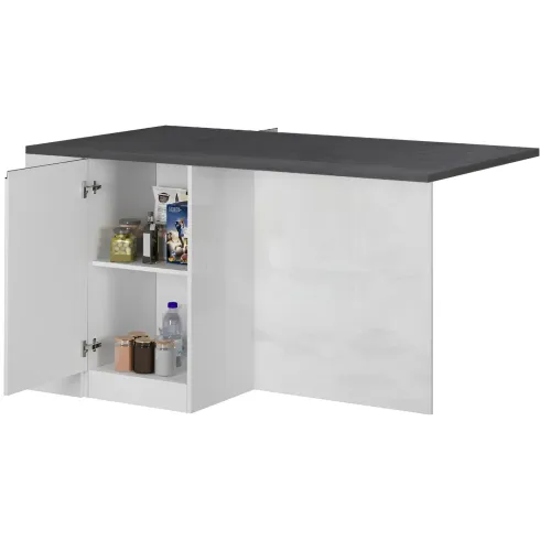 Isola Cucina 2 Ante Bianco Report 160x90x90 cm con Vani a Giorno