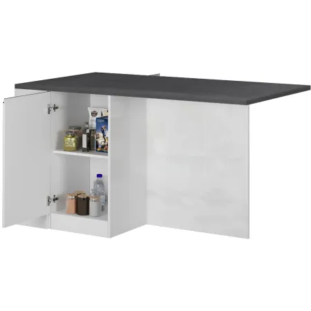 Isola Cucina 2 Ante Bianco Report 160x90x90 cm con Vani a Giorno