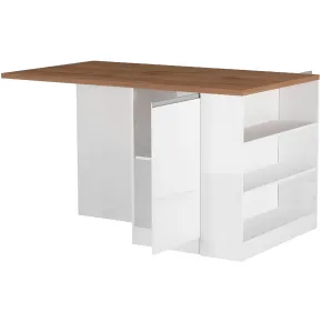 Isola Cucina 2 Ante Bianco Rovere 160x90x90 cm con Vani a Giorno